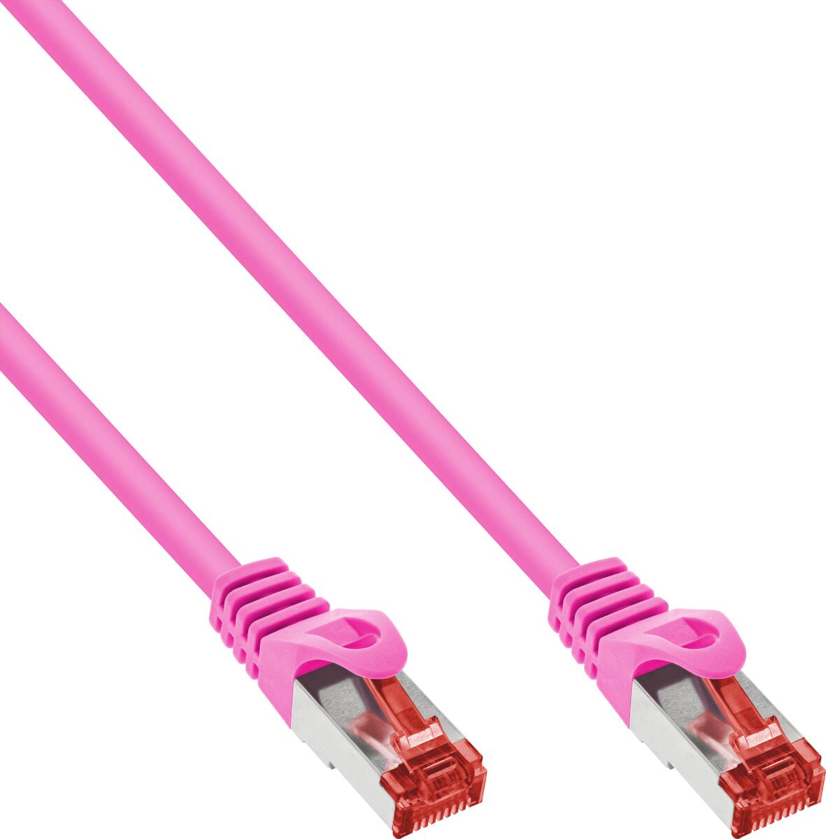 InLine Patchkabel, S/FTP (PiMf), Cat.6, 250MHz, PVC, Kupfer, pink, 3m (76403M)