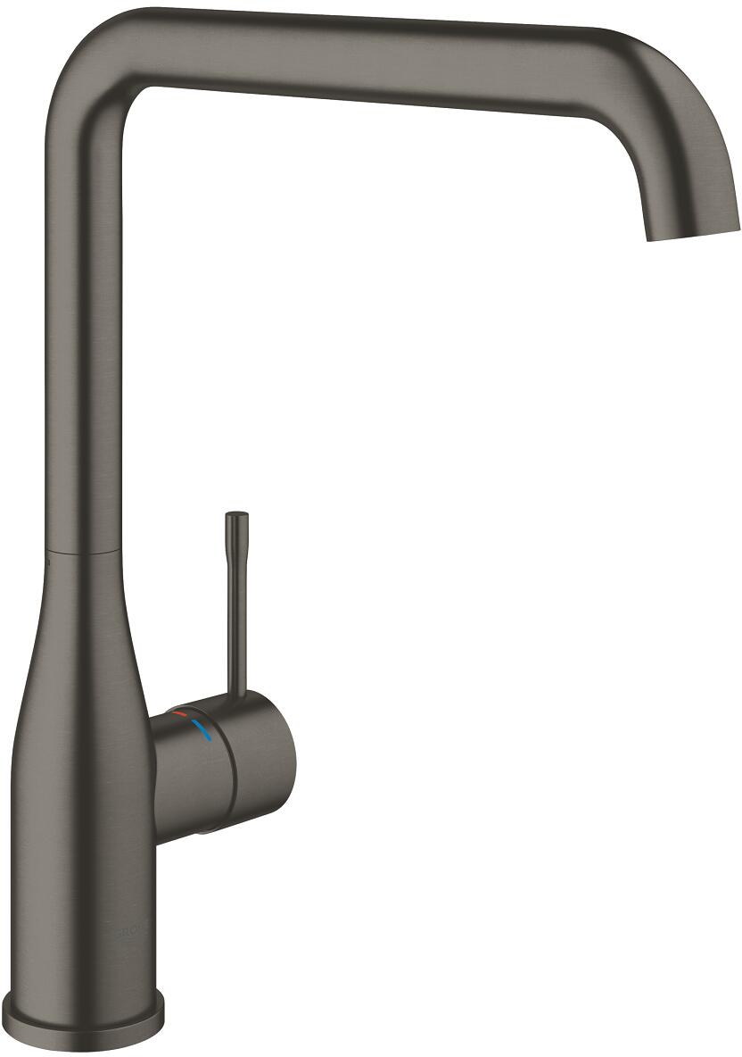 GROHE Essence Einhand-Spültischbatterie, Einlochmontage, schwenkbarer Rohrauslauf, Professional Edition, hard graphite gebürstet (30505AL0)