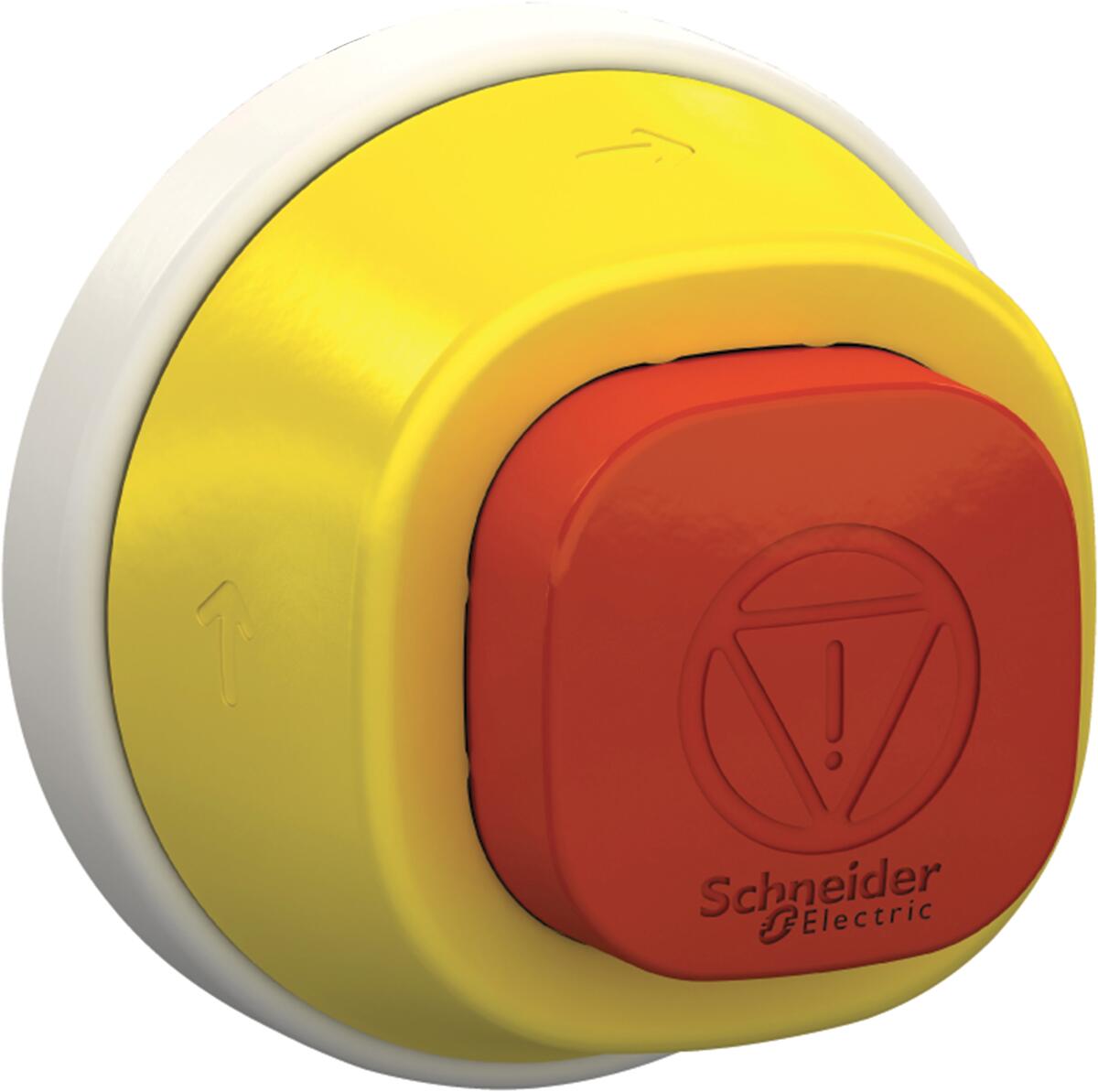 Schneider Electric ZB5AS84W2G Harmony XB5, Beleuchteter Not-Aus/Not-Halt-Schalter, Frontelement, Kunststoff, 22mm, 24V, Drehentriegelung, LED rot