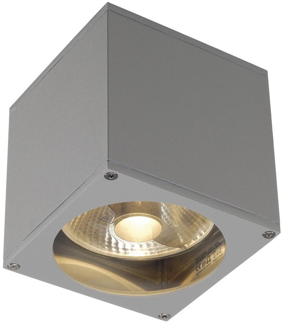 SLV Outdoor Wandleuchte Eckig BIG THEO, QPAR111, IP44, 75W, GU10, grau (229564)