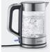 Severin WK 3420 Glas-Wasserkocher, 2200W, 1,7l, Überhitzungs-/Trockenlaufschutz, Dampfstopp-Automatik, Edelstahl gebürstet/schwarz