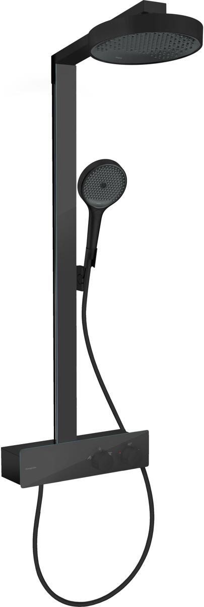 hansgrohe Rainfinity Duschsystem 250 1 Strahlart wassersparend mit ShowerTablet 350, Metall, 8,2 l/min, 250 mm, Mattschwarz, (28742670)