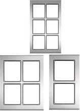 Hager modular Rahmen, inklusive Aufputzkasten, Edelstahl matt