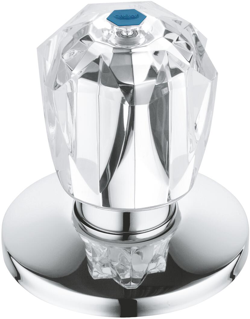 GROHE Brillant-Griff Oberteil für UP-Ventile, wärmeisoliert, Schubrosette, 3/4"", Markierung blau, chrom (11544000)