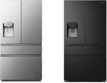 Hisense RF728N4S Stand Side by Side French Door Kombination, 91,4 cm breit, 560 L, Total No Frost, Urlaubsmodus, Wasserspender, Eiswürfelspender