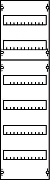 STRIEBEL & JOHN 1V2A /37622 Verteilerfeld BH2,6-reihig, 1-Feld, 72PLE ...