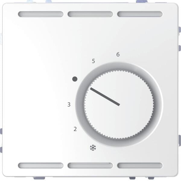Merten Raumtemperaturregler mit Wechslerkontakt und Zentralplatte, System Design, 230V, Lotosweiß (MEG5762-6035)