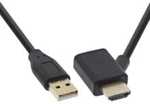 InLine HDMI Adapter Stecker/Buchse mit USB-Power Einspeisung, 0,5m (17600I)