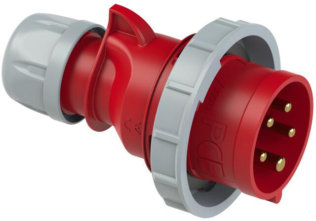 PCE SHARK CEE-Stecker, 32A, 5p, 6h, IP67, 400V, rot (0252-6)