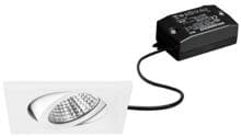 Brumberg BB05 LED-Einbaustrahlerset mit LED-Modul und Konverter schaltbar, 6W, 630lm, 3000K, eckig, schwenkbar