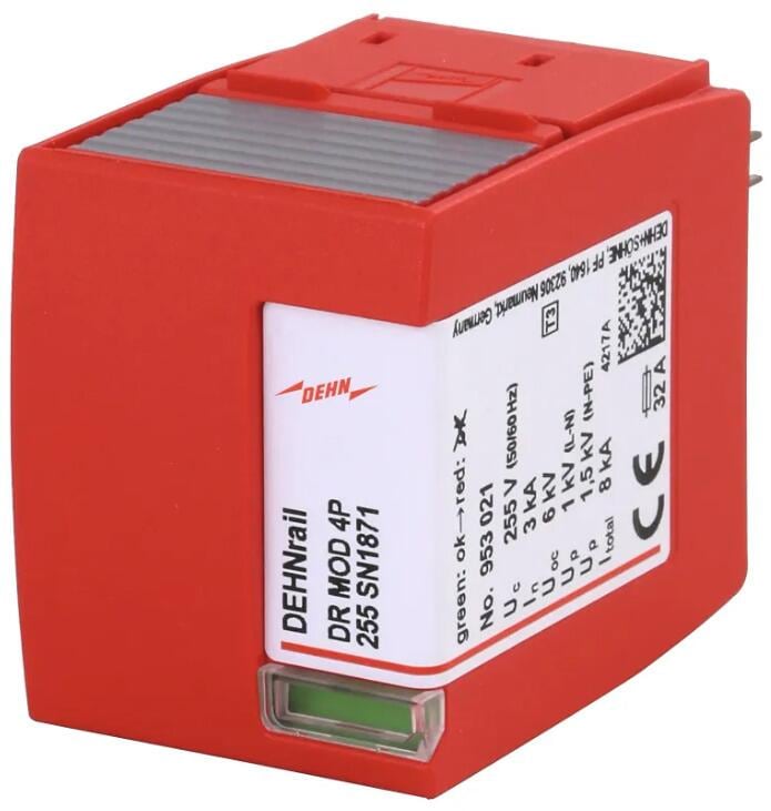 Dehn DR MOD 4P 255 SN1871 Überspannungsableiter Typ 3 Schutzmodul 4-polig, 255V, für DEHNrail M 32A (953021)