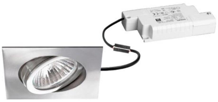Brumberg GILLAN-S LED-Einbaustrahlerset mit LED-Modul und Konverter Phasenabschnitt dimmbar, 6W, 3000K, quadratisch, schwenkbar, V4A, edelstahl matt (