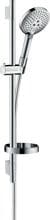 hansgrohe Raindance Select S Duschset 120 3 Strahlarten wassersparend mit Duschstange 65 cm und Seifenschale, Messing, 8,5 l/min, 125 mm, Chrom, (26632000)