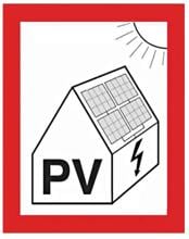 Cimco Brandschutzzeichen, Hinweisschild auf PV-Anlage, Folie, selbstklebend (182799)