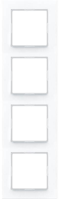 Jung AC 584 WW Rahmen 4-fach für waagerechte und senkrechte Kombination für die Serie A, Alpinweiß, A creation Rahmen