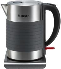 Bosch TWK7S05 Wasserkocher, 2200W, 1,7L, Cordless, 360º Basis, Kabelaufwicklung, schwarz