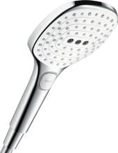 hansgrohe Raindance Select E Duschkopf 120 3 Strahlarten wassersparend, Kunststoff, 8,5 l/min, 120 mm, Weiß/Chrom, (26521400)