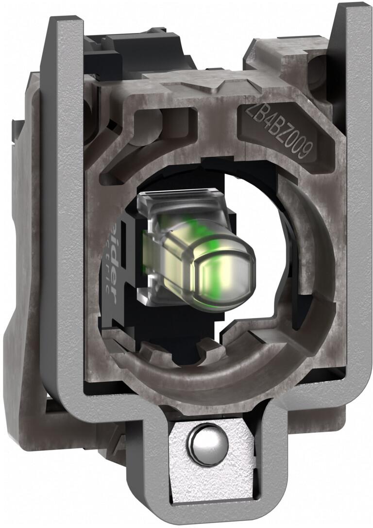 Schneider Electric ZB4BVM1 Lampenfassung mit Befestigungsflansch, Harmony XB4, universelle LED, Schraubklemme, 230-240V AC, Metall, weiß