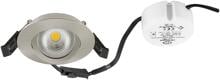 EVN COMPACTO68 LED Deckeneinbau, rund, schwenkbar, IP44, 200-240V, 6W, 3000K, 683lm, inkl. dimmbaren Netzgerät, Edelstahloptik (E44061302)