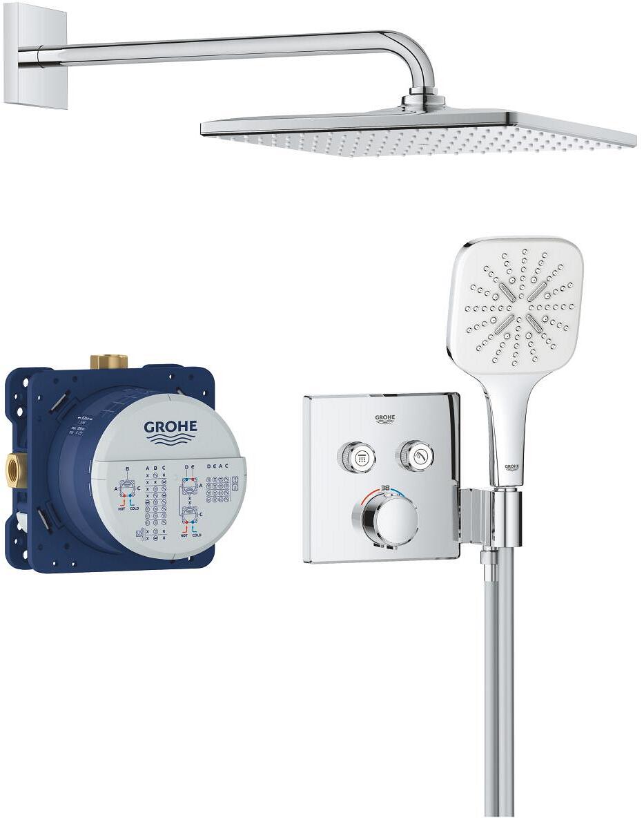 GROHE Precision Smartcontrol Duschsystem, Quickfix, Unterputz, mit Vitalio Rain Mono 310 Cube, chrom (34876000)