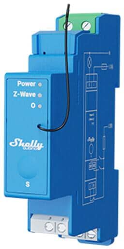 Shelly Qubino Wave Pro 1 Relaisschalter, Z-Wave, 1-Kanal, 1x 16A, Hutschiene (Shelly_W_Pro_1)