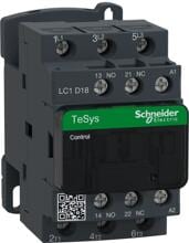 Schneider Electric Leistungsschütz LC1D 3p, +1Schließer+1Öffner, 7.5 kW, 18 A, 400 V AC3, Spule 400 V AC, schwarz (LC1D18V7)