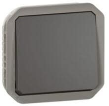 Legrand Plexo New Einsatz Wechselschalter 10AX, Steckklemmen (SL), IP 55, anthrazit (069801L)