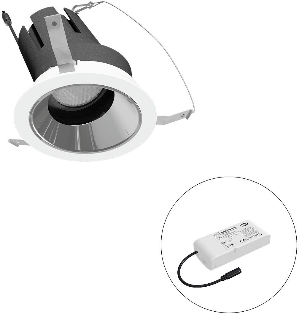 EVN SELECTO LED Deckeneinbau, rund, schwenkbar, IP20, 220-240V/AC, 18W, 4000K, 2205lm, inkl. Netzgerät, DALI, Reflektor silber/hochglänzend, 41.021,00