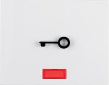 Berker 16517309 Wippe mit roter Linse und abtastbarem Symbol Tür, K.1, polarweiß glänzend