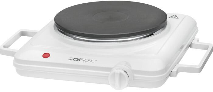Clatronic EKP 3582 Einzelkochplatte, 1500W, Thermostat stufenlos regelbar, Überhitzungsschutz, weiß (271698)