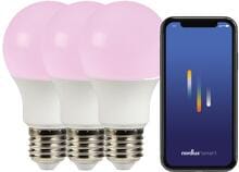 Nordlux Smart E27 3-pack Leuchtmittel, A60 Colour, 2200-6500K, 806L, 8W, dimmbar, weiß (2270052701)