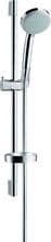 hansgrohe Croma 100 Duschset Vario wassersparend mit Duschstange 65 cm und Seifenschale, Messing, 9 l/min, 100 mm, Chrom (27776000)