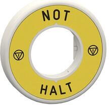 Schneider Electric ZBY9W2B230 Beleuchtbares Schild für Not-Aus/Not-Halt, 24V, Beschriftung NOT HALT, 1 LED rot, gelb