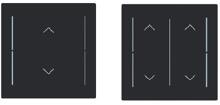 Busch-Jaeger Wippe für Keypad, art linear, Symbol Auf/Ab, schwarz matt 