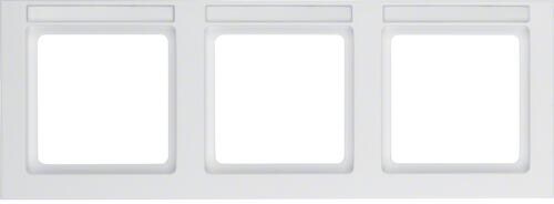 Berker 10236099 Rahmen, 3fach, mit Beschriftungsfeld, waagerecht, Q.3, polarweiß samt