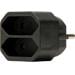Kopp 174105004 2-fach Adapter: Anschluss für 2 Euro-Stecker (2x 2,5A), erhöhter Berührungsschutz; Farbe: schwarz