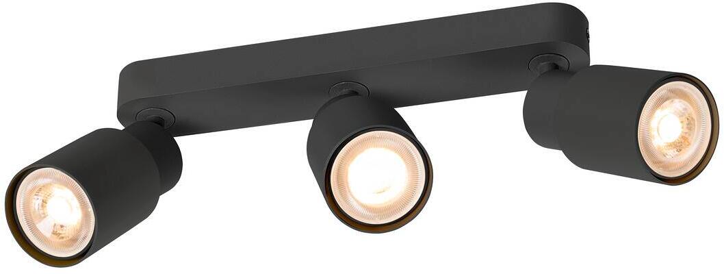 SLV PURI 2.0 TUBE Decken- und Wandaufbauleuchte, 3x max.6W, lang, GU10, schwarz/schwarz (1008320)