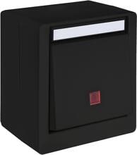 OPUS RESIST 3-fach Universalkontrollschalter, Aus/Wechsel/Taster, Aufputz, schwarz (755.659.01)