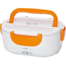 Clatronic LB 3719  Elektrische Lunchbox, 1,7L, Erwärmen von Speisen bis zu 75 °C, weiß/orange (263890)