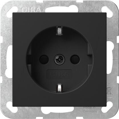 Gira SCHUKO-Steckd. SP o.Kr. SRK System 55 Schwarz m (4383005)