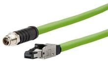METZ CONNECT M12 Industrial Ethernet Leitung, X-kodiert, 15m, M12 Stecker gerade - RJ45 Stecker gerade, Schleppkette, PUR (142M6X18150)
