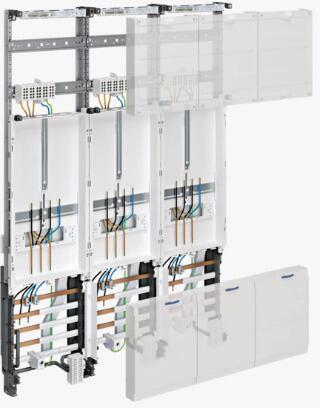 Hager ZL31X4N Komplettfeld, universZ, 1050mm, 3 Zählerplätze, 3-feld, Ausführung Thüringen