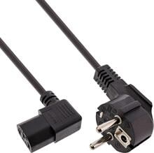 45er B-Pack InLine Netzkabel, Schutzk. gew. / C13 rechts abgew., schwarz, 1m (B-16752C)