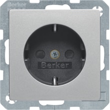 Berker 47236084 Steckdose SCHUKO mit erhöhtem Berührungsschutz, Q.1/Q.3, alu samt, lackiert
