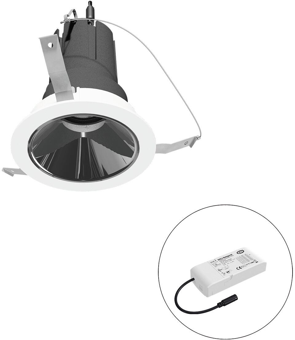 EVN SELECTO LED Deckeneinbau, rund, drehbar, IP20, 220-240V/AC, 13W, 2700K, 1486lm, inkl. Netzgerät, DALI, Reflektor silber/hochglänzend, 27.645,00cd,