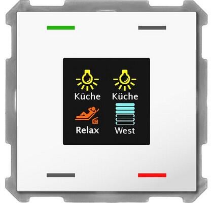 MDT BE-TAS6304.01 Taster Smart 63 4-fach mit Farbdisplay, studioweiß glänzend
