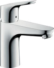 hansgrohe Focus Einhebel-Waschtischarmatur 100 besonders wassersparend 3,5 l/min ohne Ablaufgarnitur, Messing, 3,5 l/min, Chrom, (31513000)