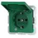 Berker 41516013 Steckdose SCHUKO mit Klappdeckel, erhöhtem Berührungsschutz, Aufdruck und LED, Q.x, grün matt