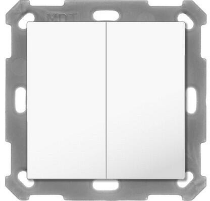 MDT BE-TAL55B2.01 Taster Light 55 Basic 2-fach, reinweiß glänzend