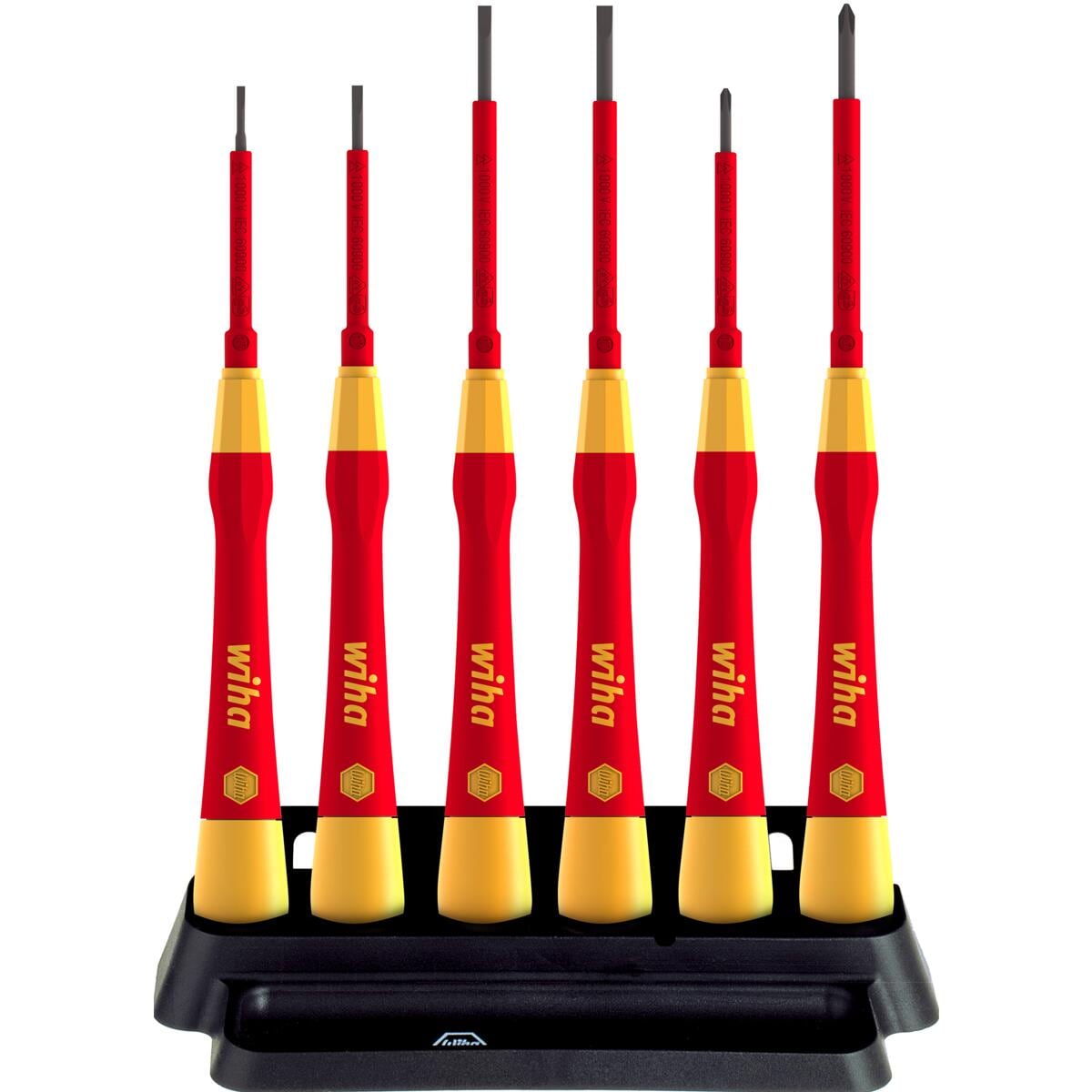 Wiha 2270P Feinschraubendreher-Set, PicoFinish electric, 7-teilig inkl. Halter (42989)